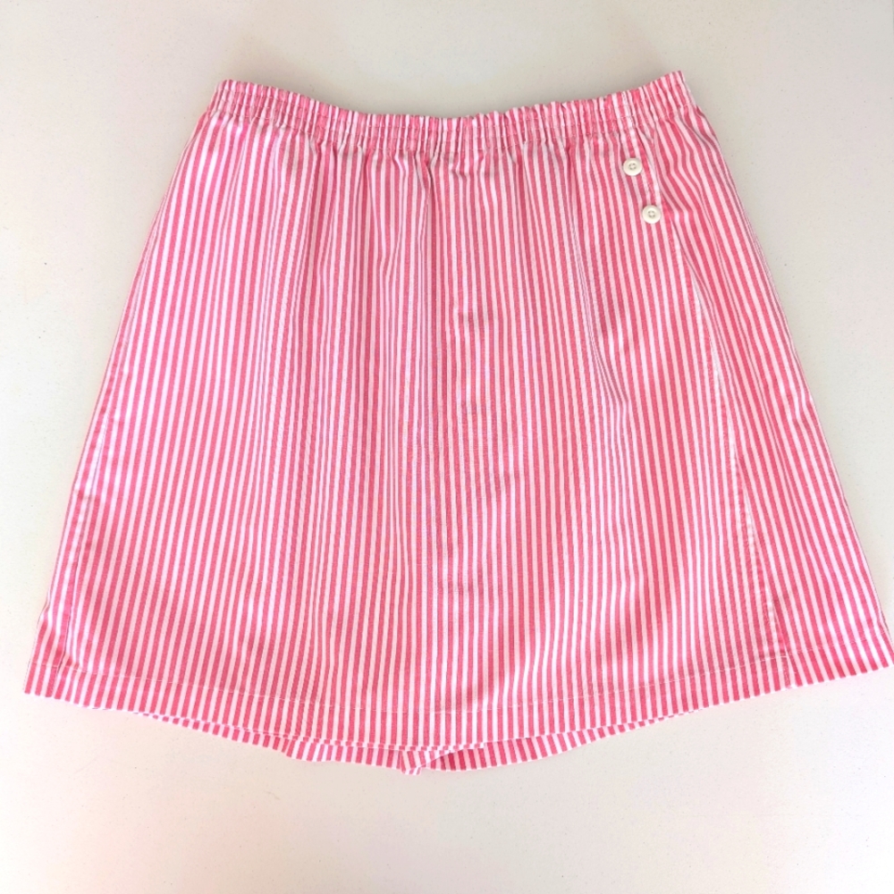 Vintage candystriper skort, poly cotton, elastic slip on. XL American Sportif